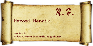 Marosi Henrik névjegykártya